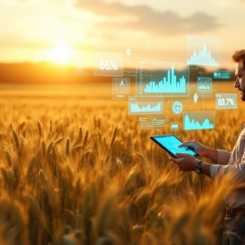 Farmer analyzes data